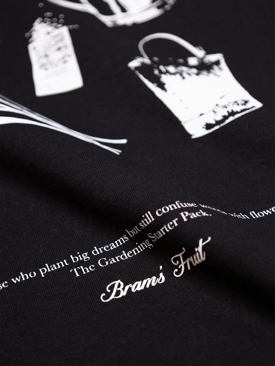 Bram's Fruit Gardening Kit T-shirt - Black Zwart