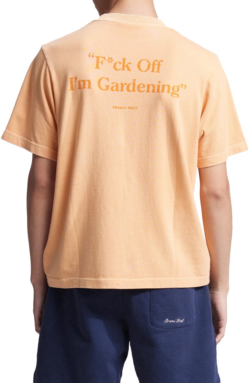 Bram's Fruit Distressed F*ck Off I'm Gardening T-shirt - Washed Orange Oranje