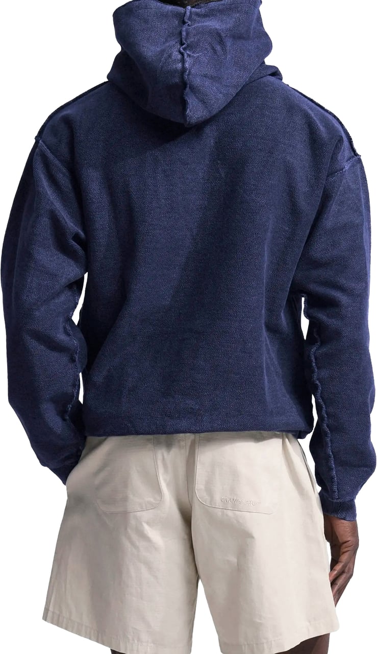 Bram's Fruit Chest Pocket Hoodie - Washed Navy Blauw