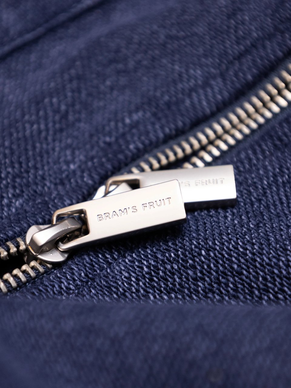 Bram's Fruit Chest Pocket Zipper Hoodie - Washed Navy Blauw