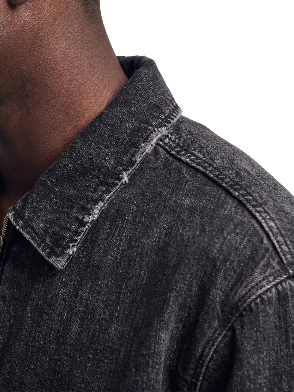 Bram's Fruit Denim Jacket - Washed Black Zwart