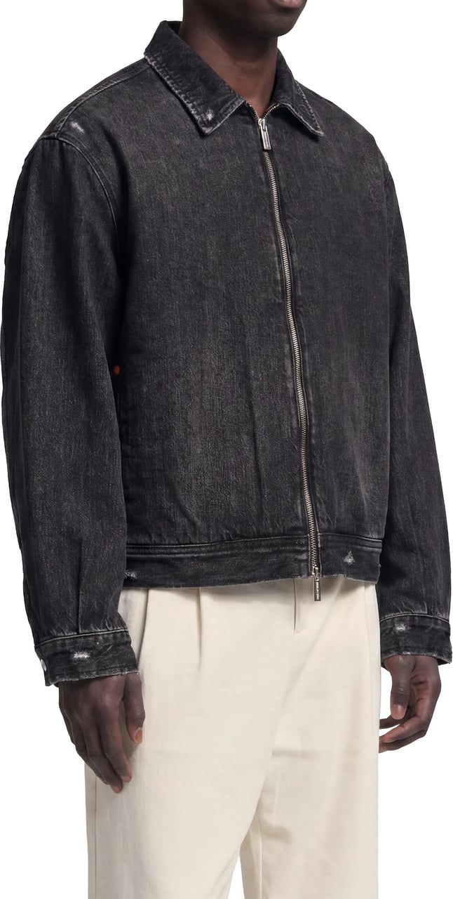 Bram's Fruit Denim Jacket - Washed Black Zwart