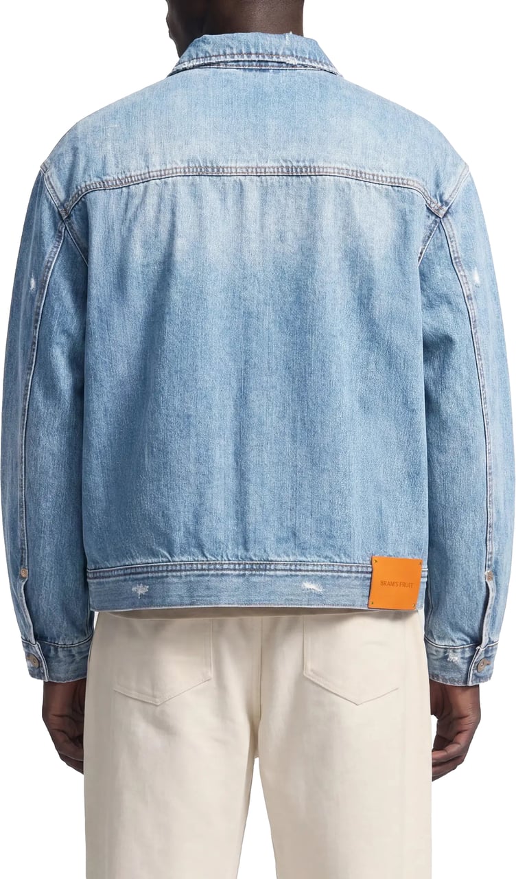 Bram's Fruit Denim Jacket - Washed Indigo Blauw