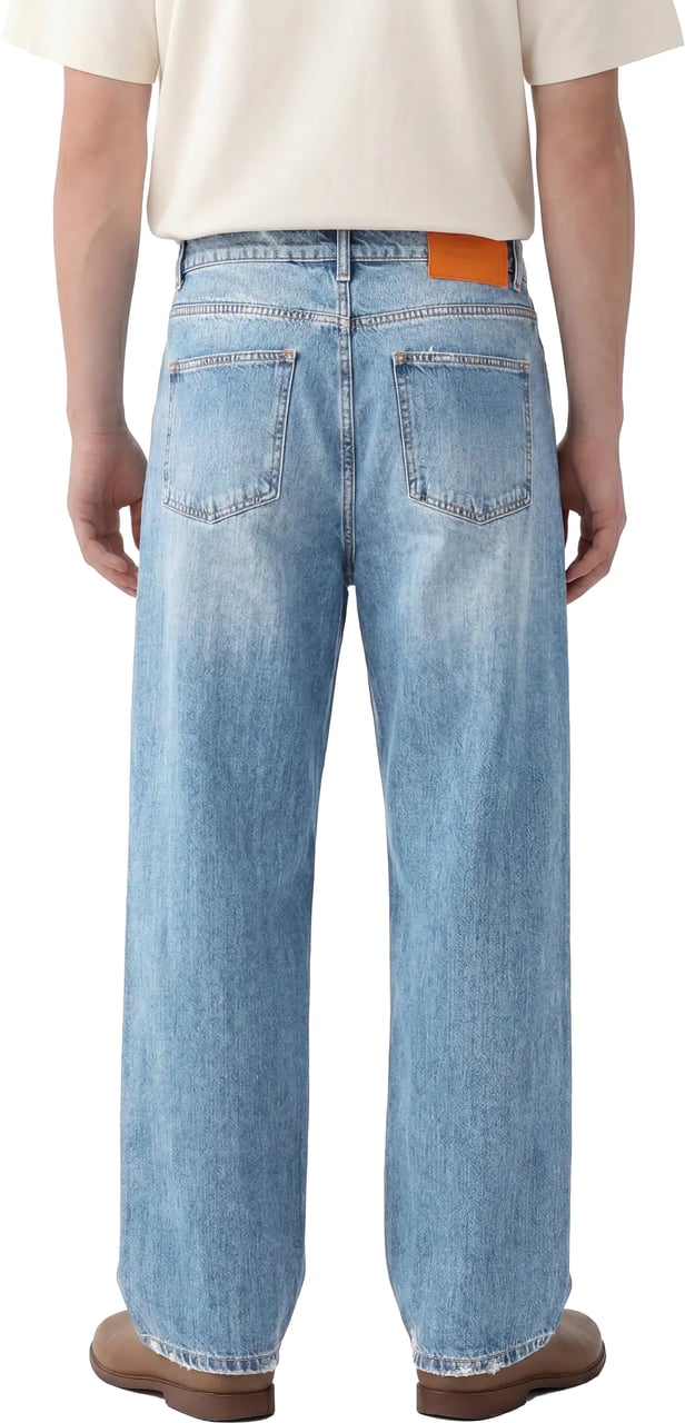 Bram's Fruit Denim Trousers - Washed Indigo Blauw