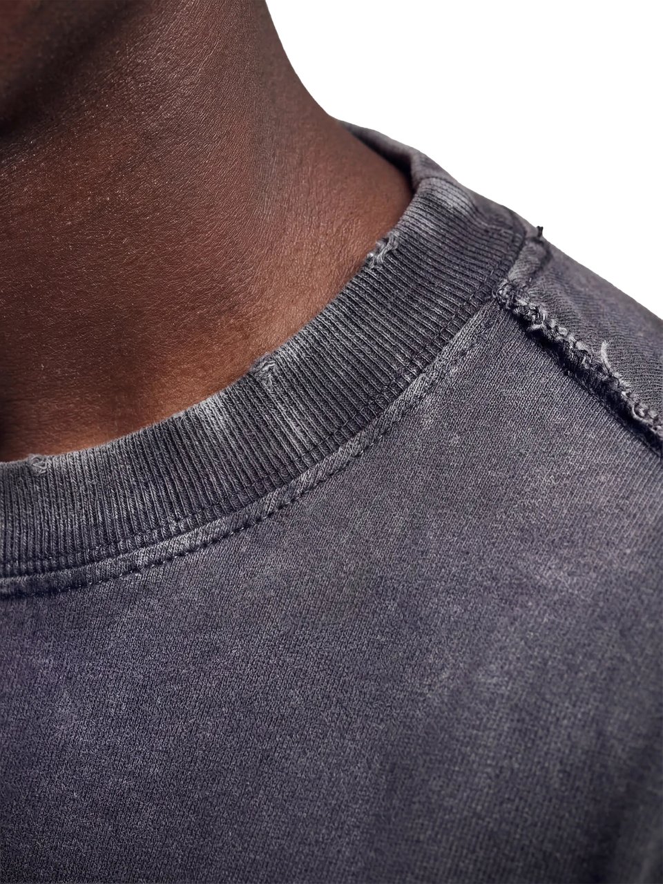 Bram's Fruit Distressed Leaf T-shirt - Shadow Black Zwart