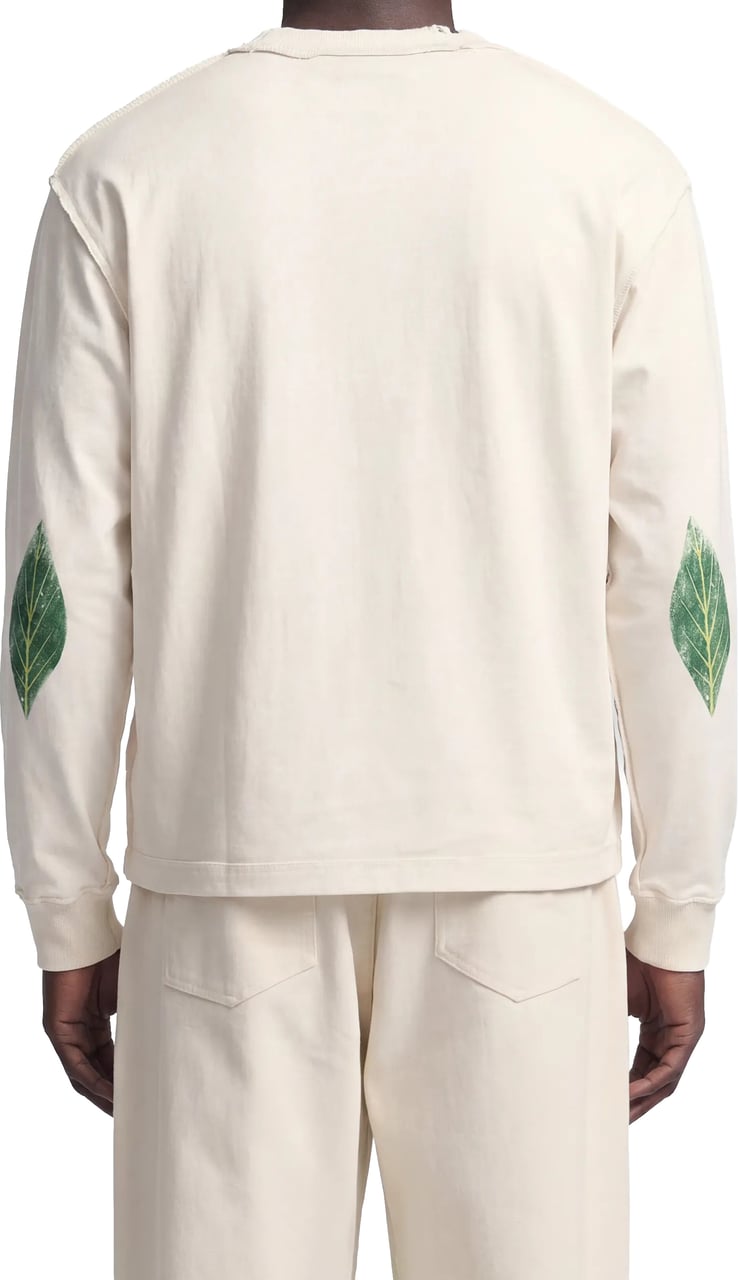 Bram's Fruit Distressed Leaf Longsleeve - Off White Wit