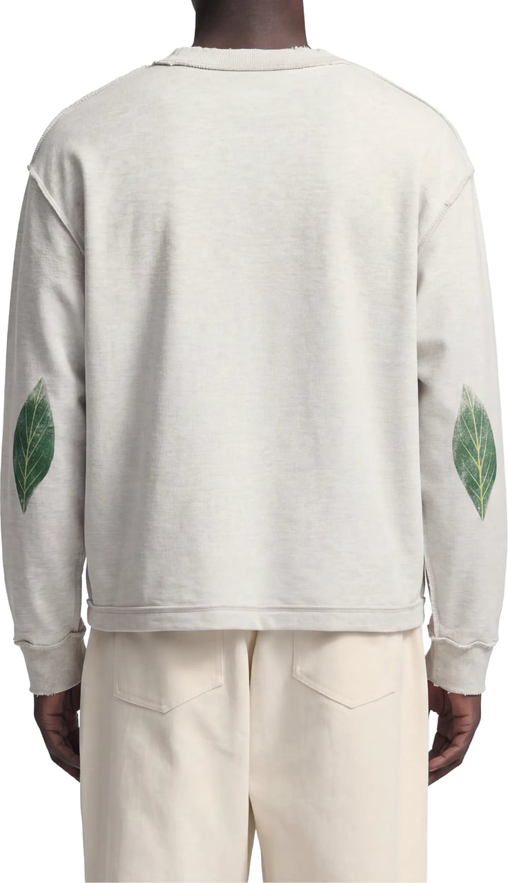 Bram's Fruit Distressed Leaf Longsleeve - Grey Melange Grijs