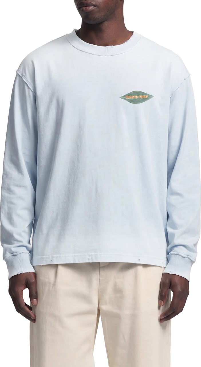 Bram's Fruit Distressed Leaf Longsleeve - Blueberry Blue Blauw