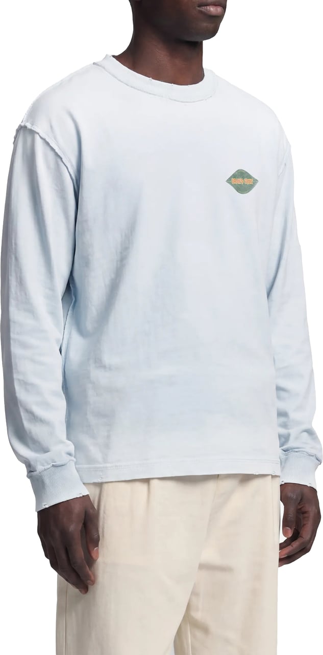 Bram's Fruit Distressed Leaf Longsleeve - Blueberry Blue Blauw