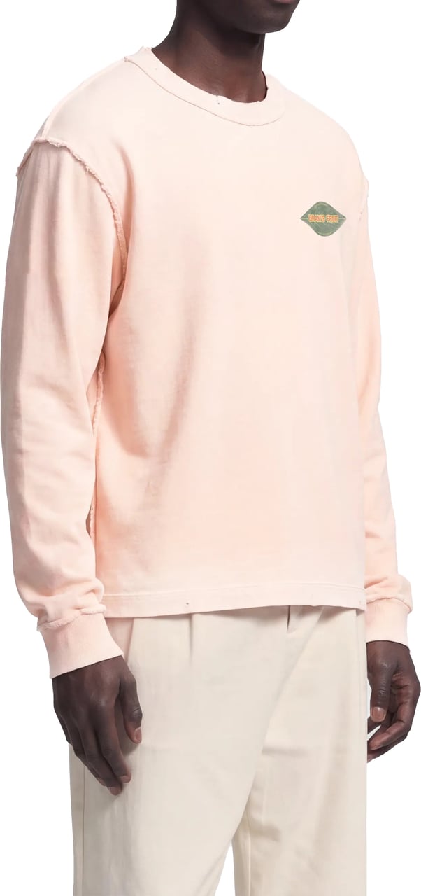 Bram's Fruit Distressed Leaf Longsleeve - Strawberry Milkshake Pink Roze