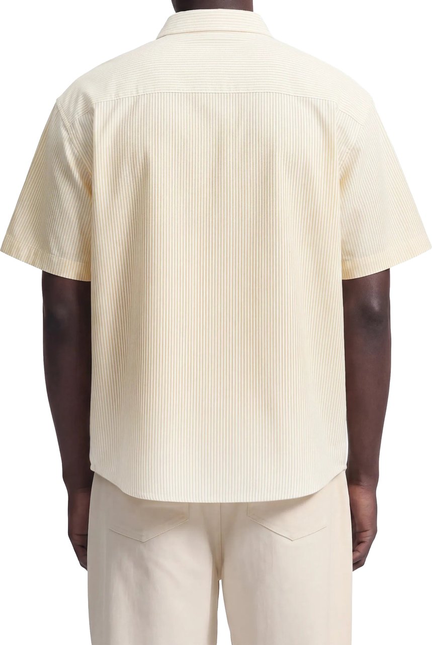 Bram's Fruit Distressed Oxford Shirt Shortsleeve - Yellow Geel