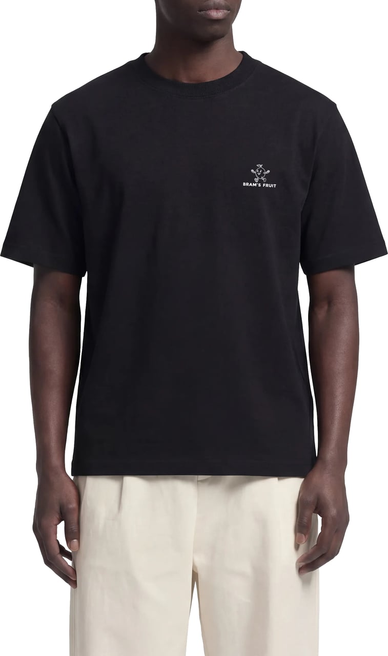 Bram's Fruit Lemon Outline T-shirt - Shadow Black Zwart