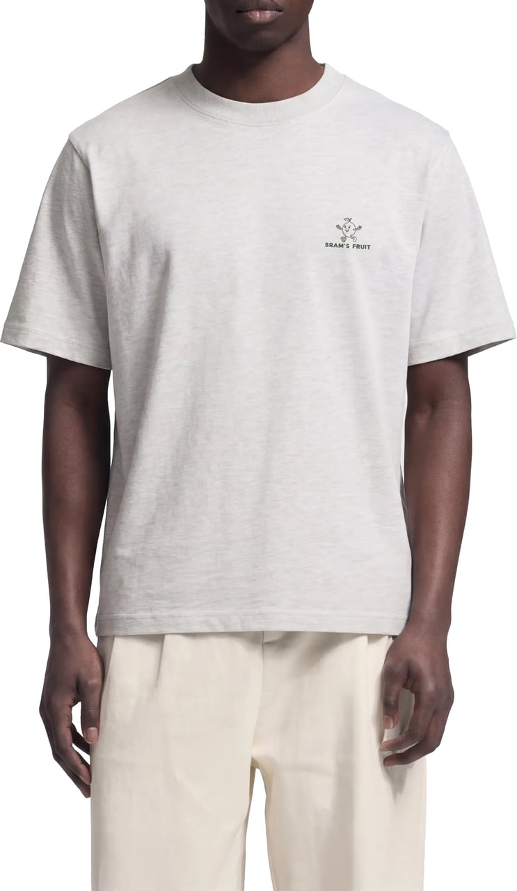 Bram's Fruit Lemon Outline T-shirt - Grey Melange Grijs