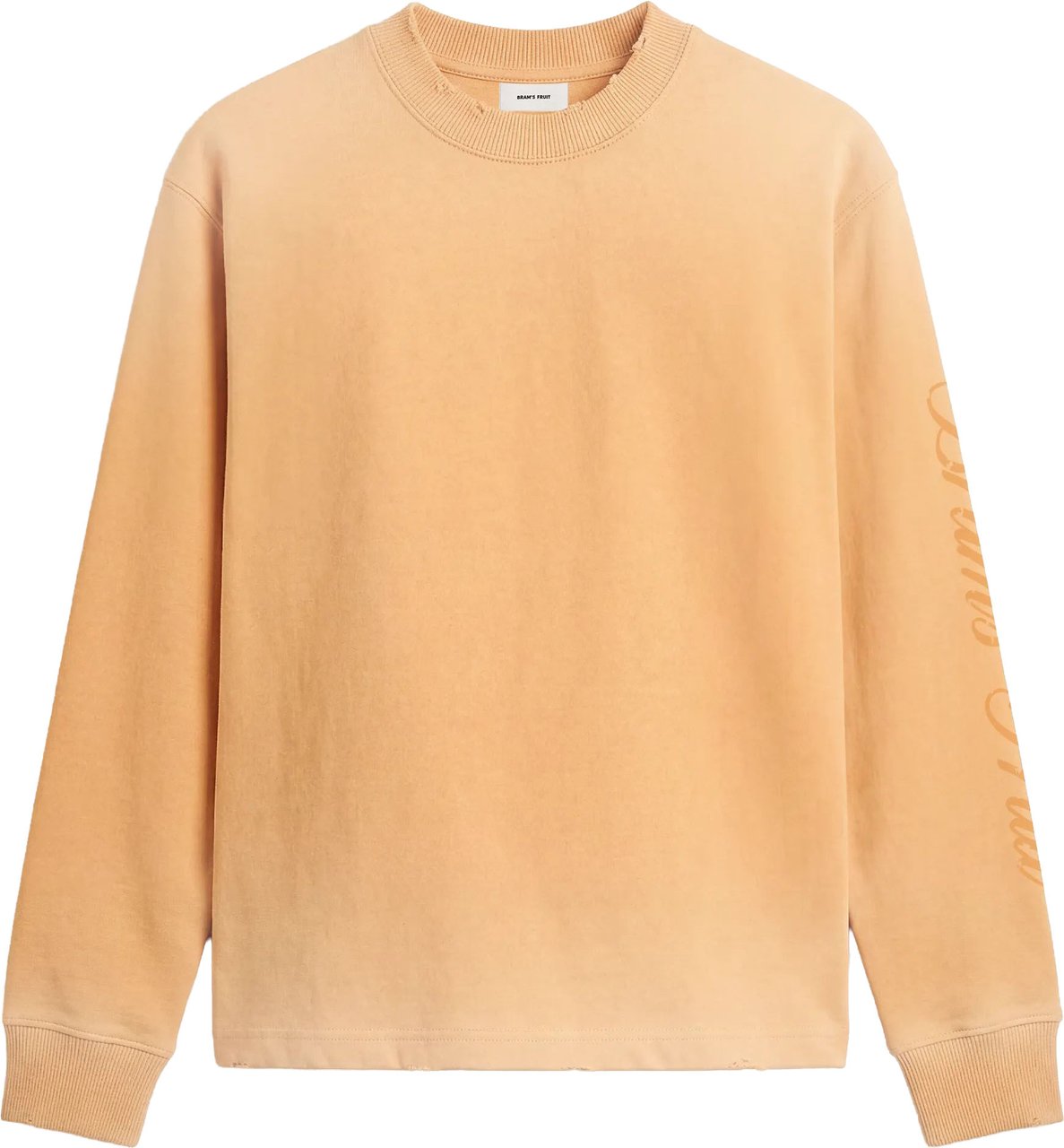 Bram's Fruit Distressed Script Logo Longsleeve - Orange Oranje