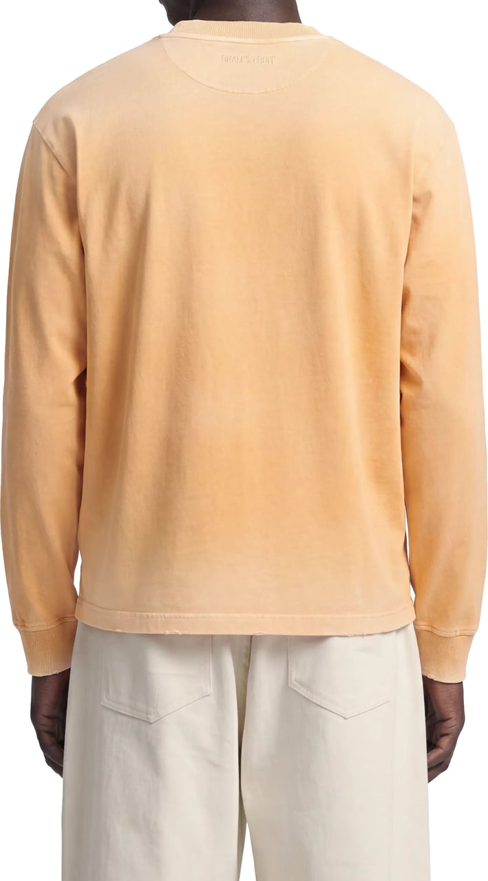 Bram's Fruit Distressed Script Logo Longsleeve - Orange Oranje