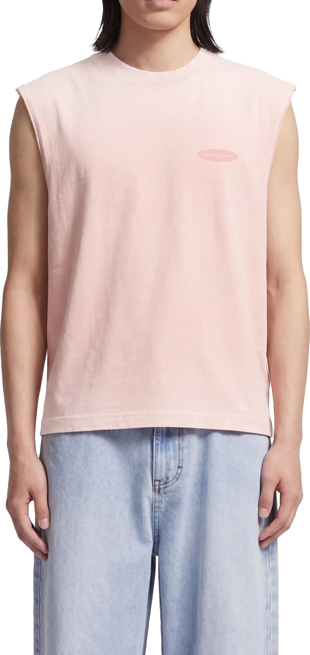Bram's Fruit Distressed “F*ck Off I'm Gardening” Sleeveless T-shirt - Strawberry Milkshake Pink Roze