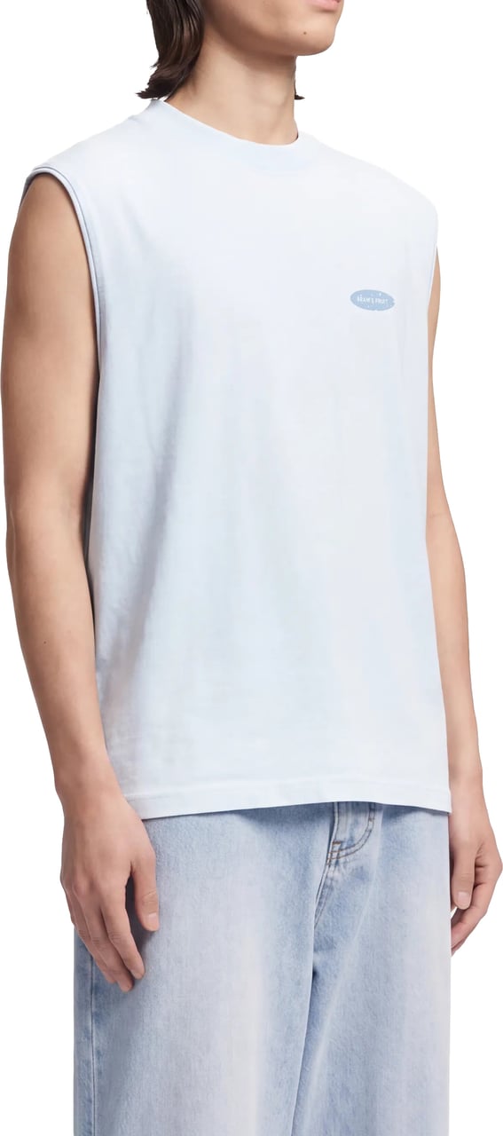Bram's Fruit Distressed “F*ck Off I'm Gardening” Sleeveless T-shirt - Blueberry Blue Blauw