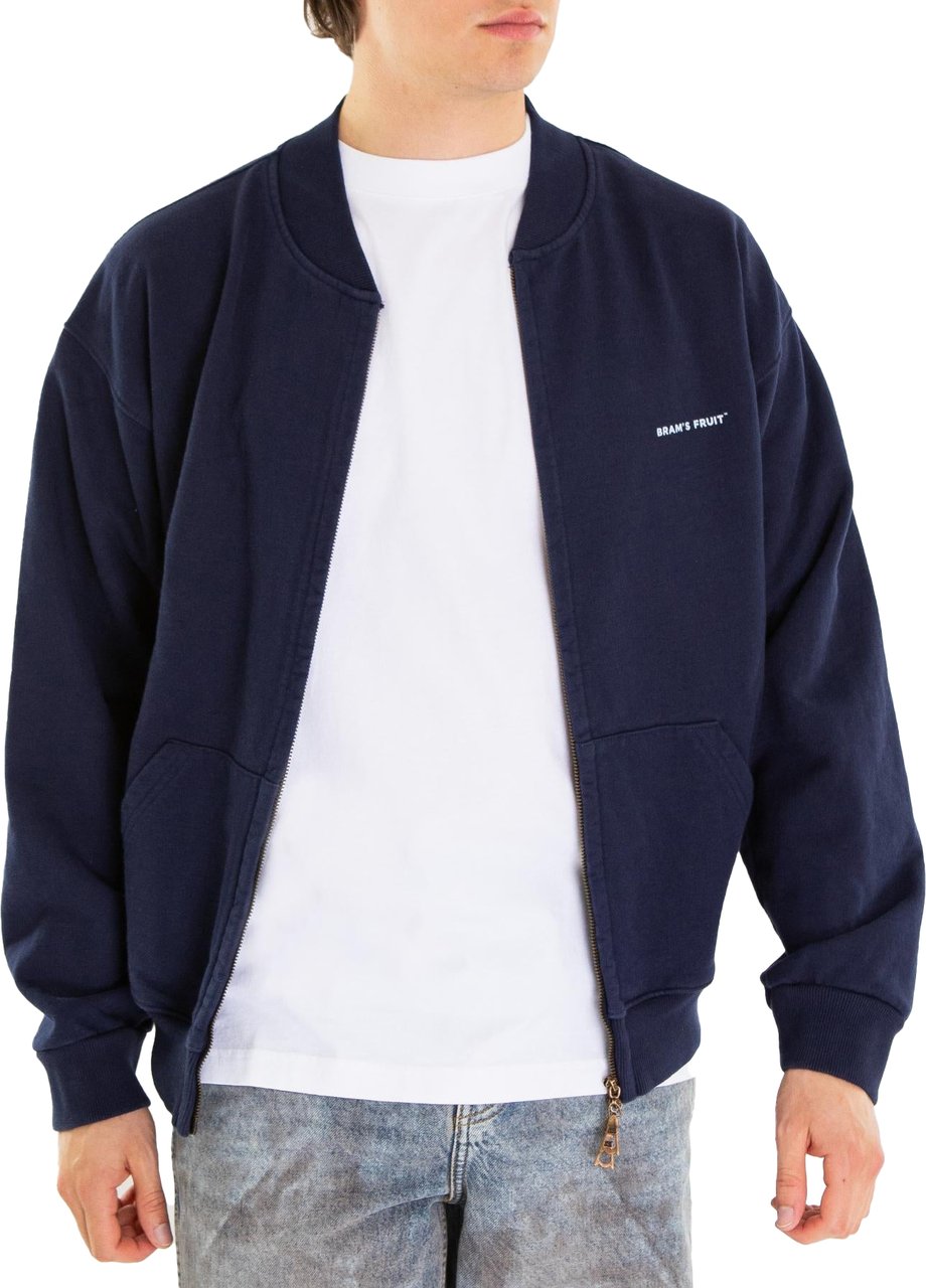 Bram's Fruit Heren Eyelett Zip Up Vest Blauw Blauw