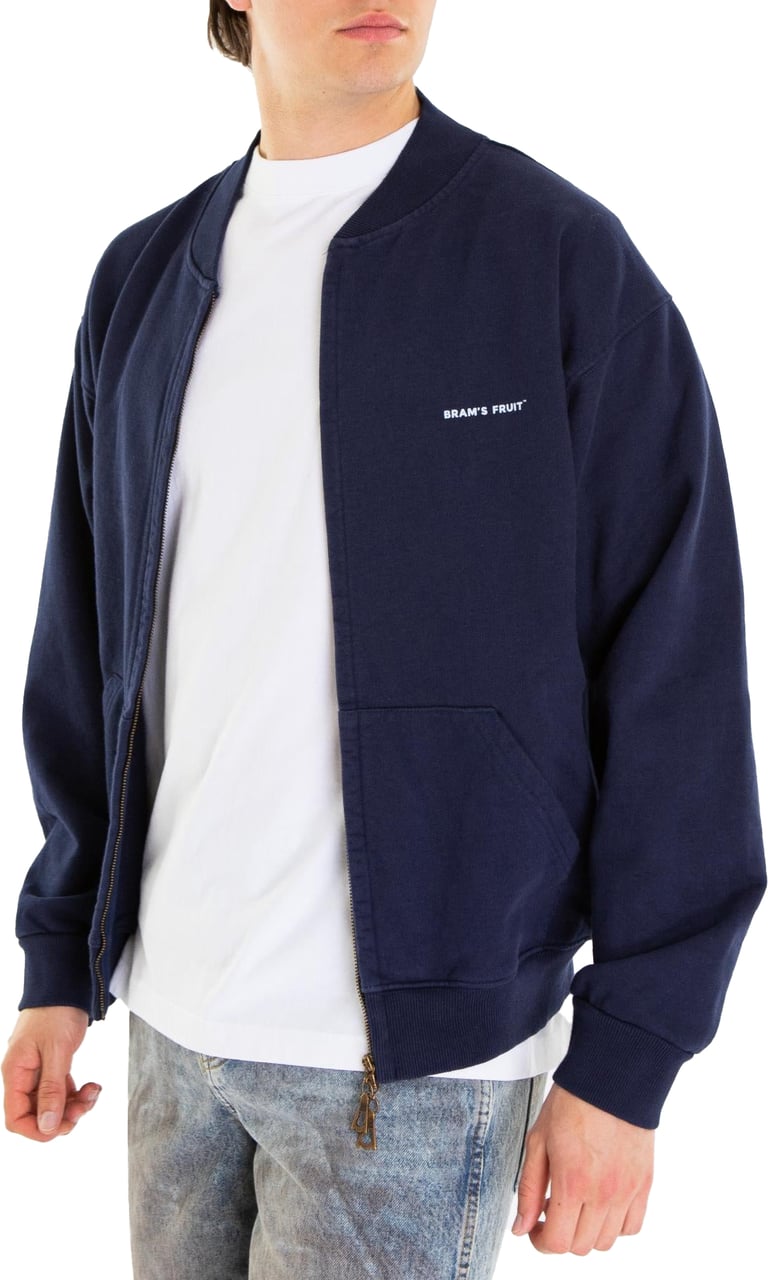 Bram's Fruit Heren Eyelett Zip Up Vest Blauw Blauw