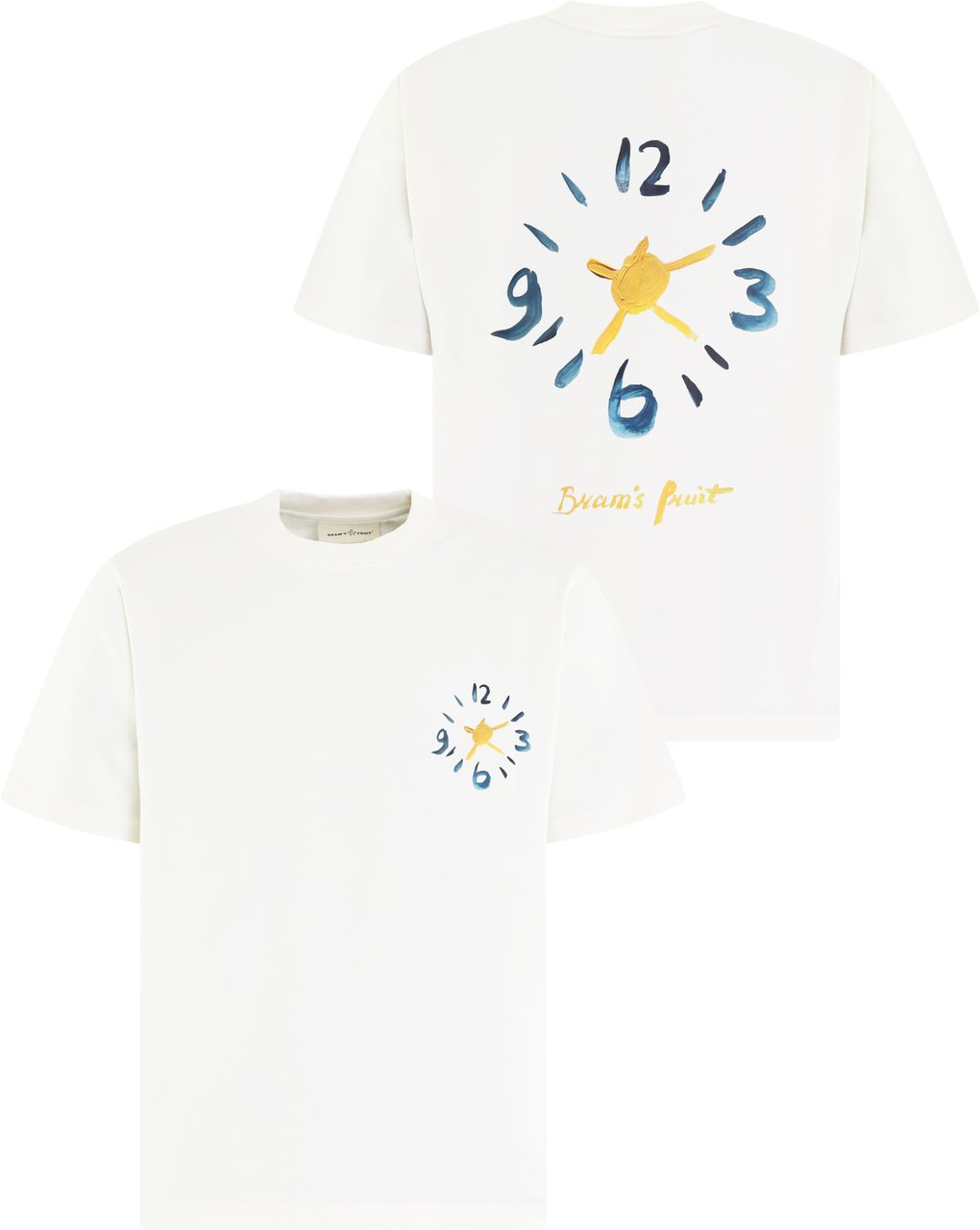 Bram's Fruit Heren Clock Acrylic T-Shirt Wit Wit