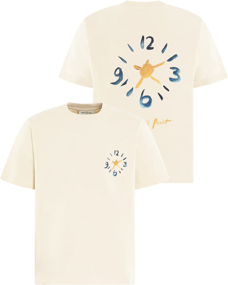 Bram's Fruit Heren Clock Acrylic T-Shirt Beige Beige