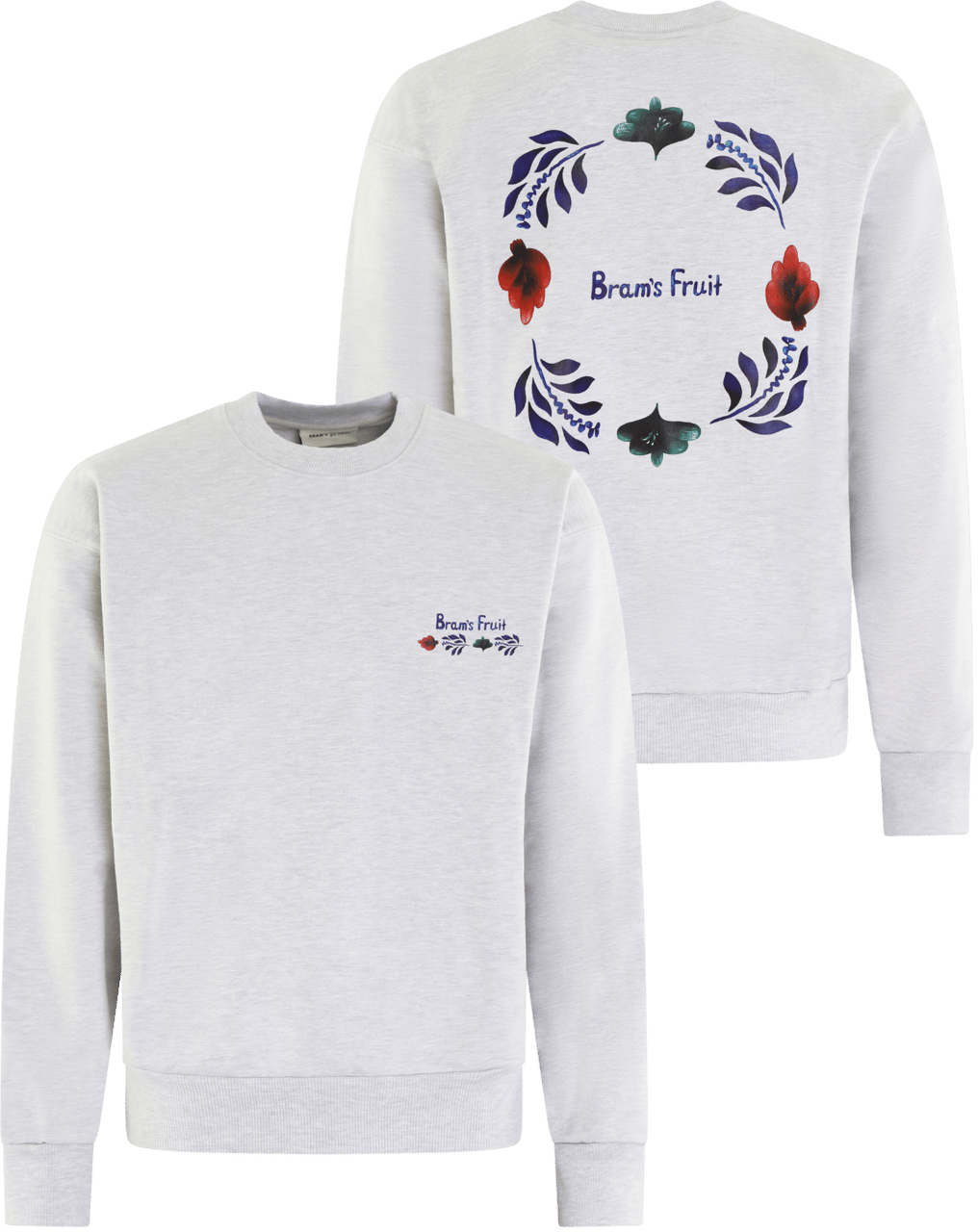 Bram's Fruit Heren Flora Sweater Grijs Grijs