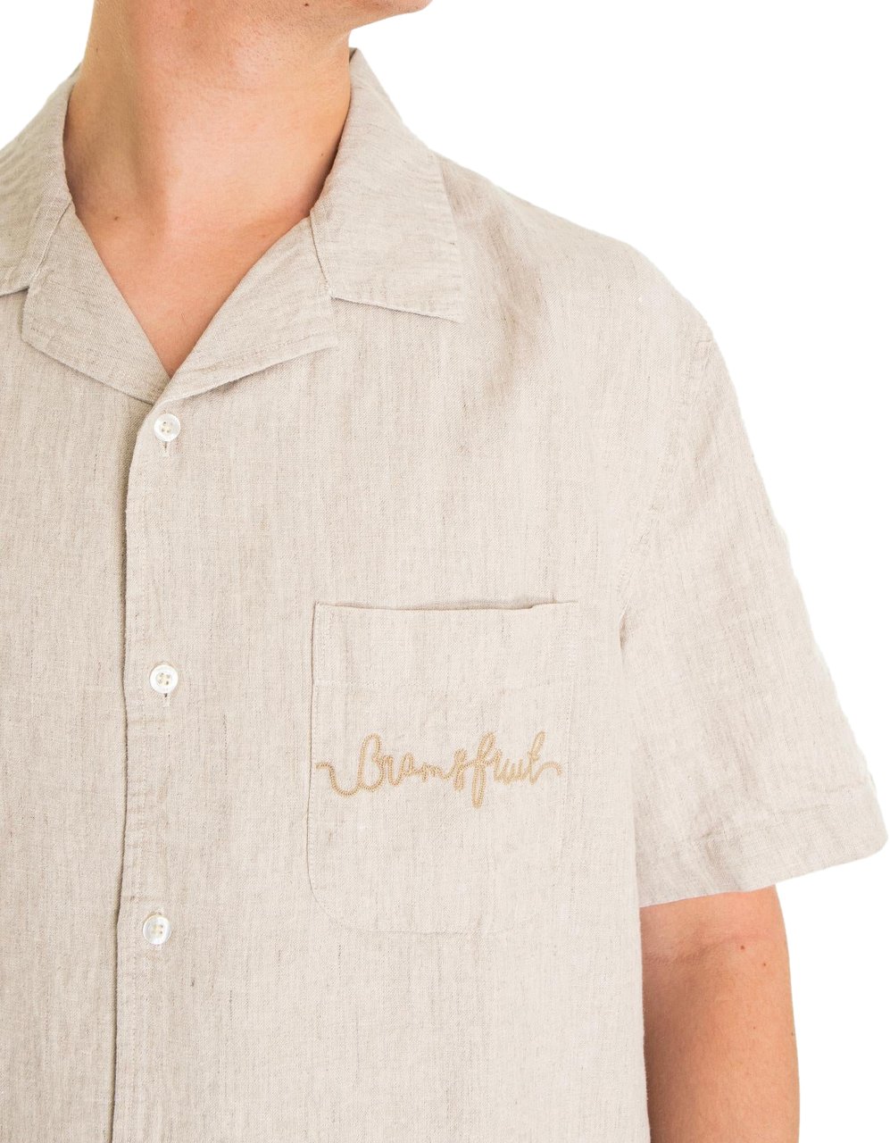 Bram's Fruit Heren Garden Hose Linen Shirt Beige Beige