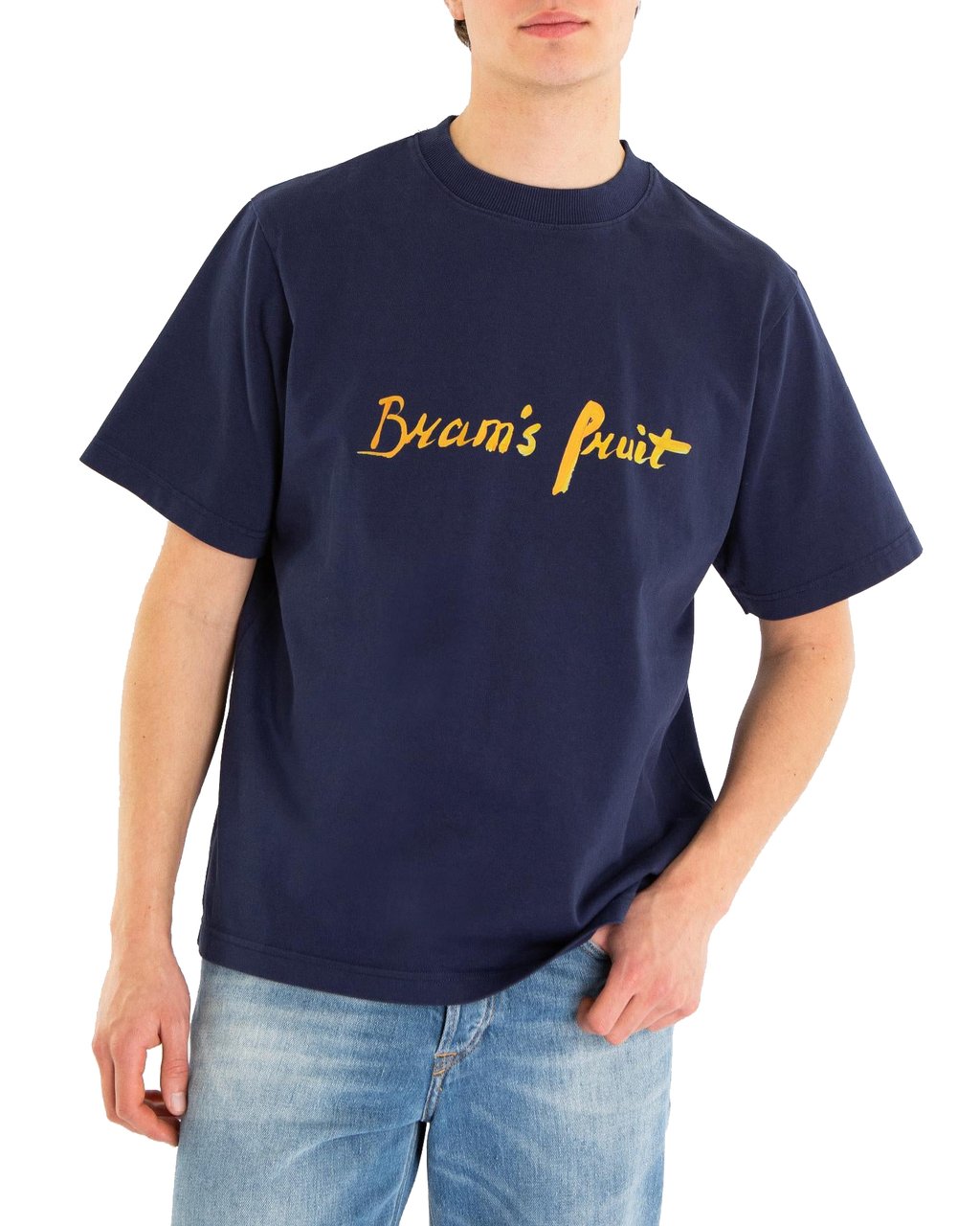 Bram's Fruit Heren Mum'S Script T-Shirt Blauw Blauw