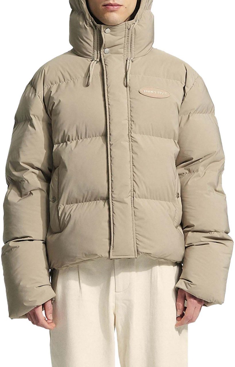 Bram's Fruit Heren Hooded Puffer Jacket Beige Beige