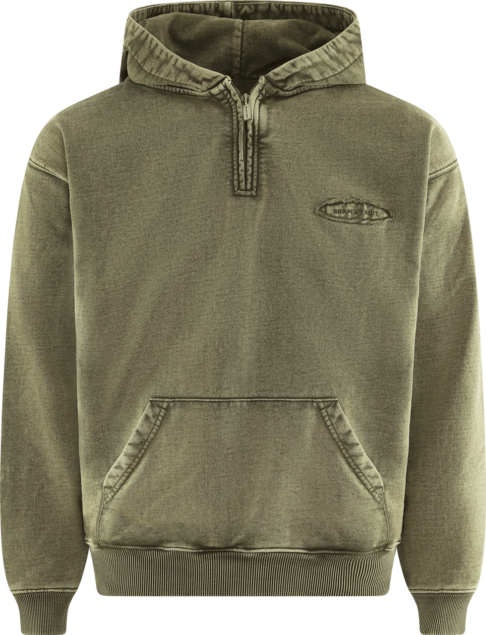 Bram's Fruit Heren Cut & Sew Quarter Zip Hoodie Groen