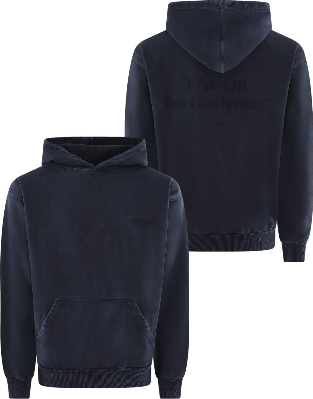 Bram's Fruit Heren Distressed Fuck Off Hoodie Blauw