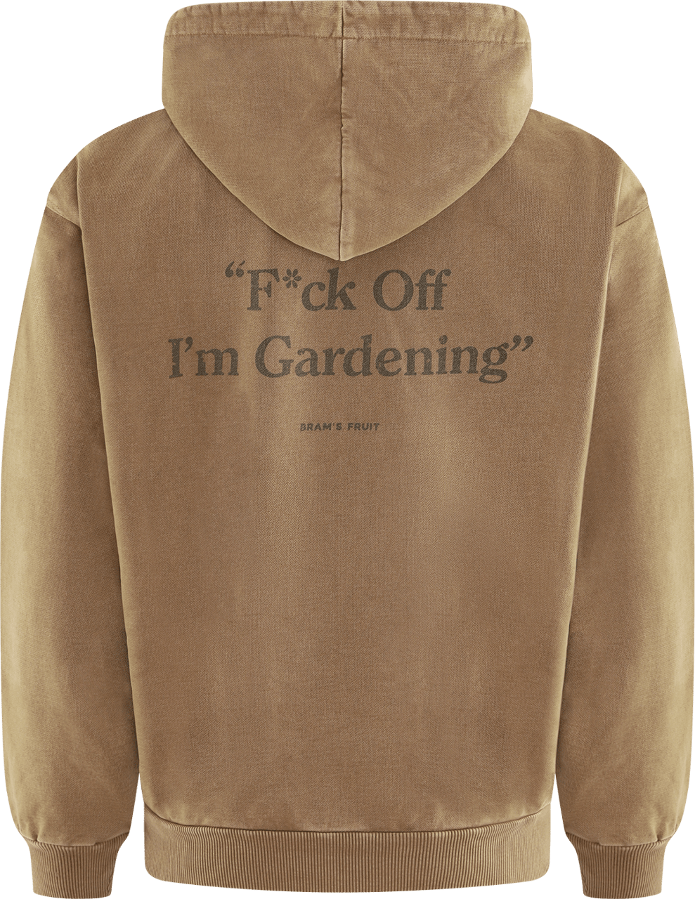 Bram's Fruit Heren Distressed Fuck Off Hoodie Beige