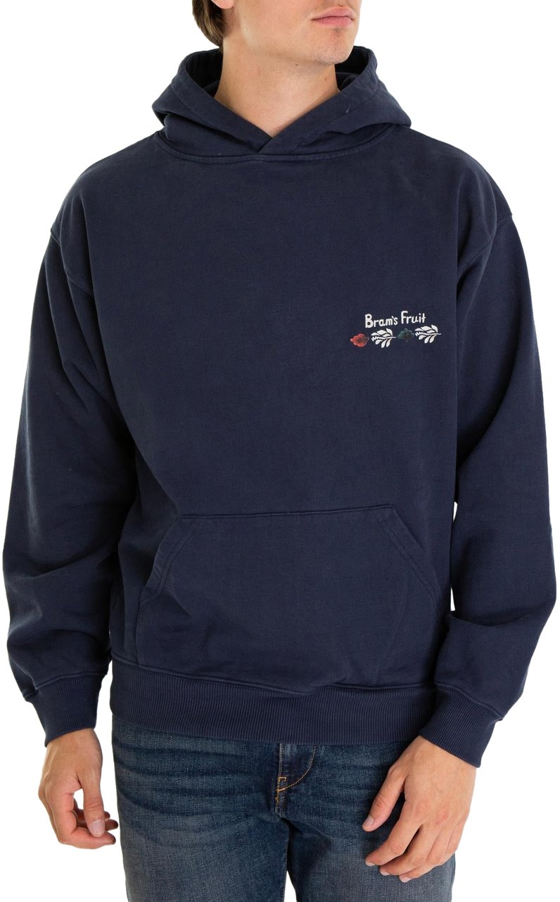 Bram's Fruit Heren Flora Hoodie Blauw Blauw