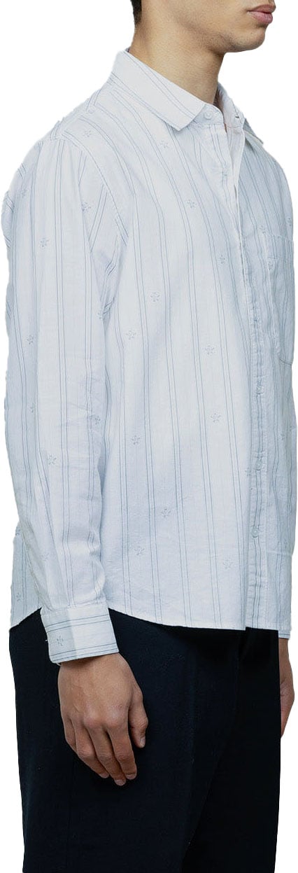 Bram's Fruit Lemon Pattern Oxford Shirt - White/Blue Wit
