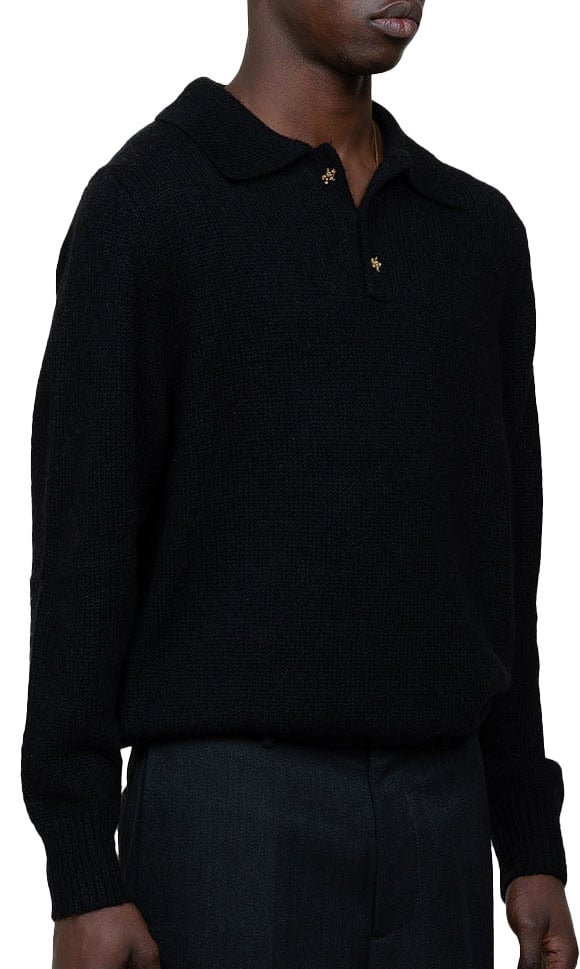 Bram's Fruit Lemon Polo Knit - Black Zwart