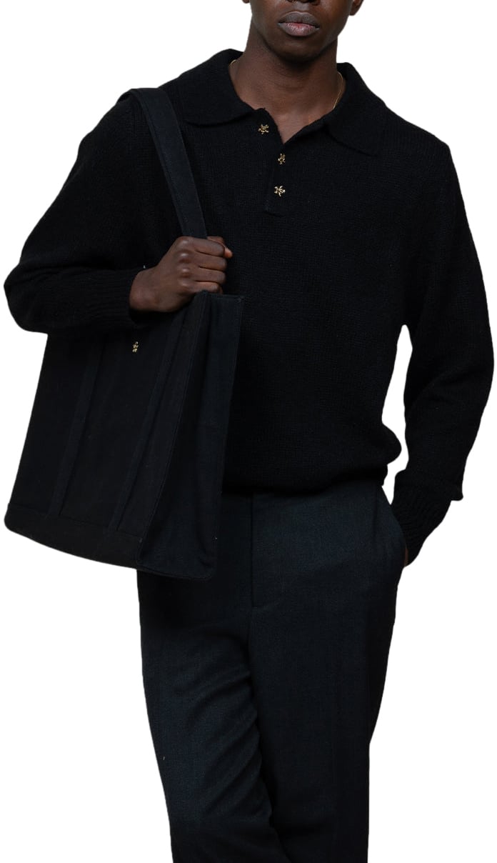 Bram's Fruit Canvas Shopper Bag - Black Zwart