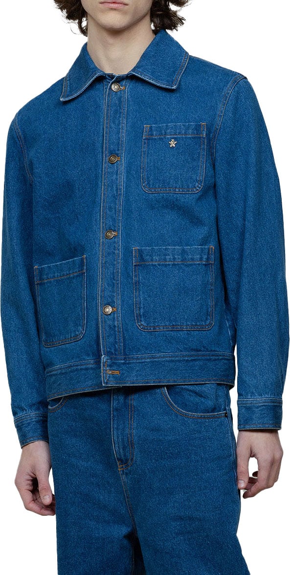 Bram's Fruit Fitted Denim Jacket Blauw