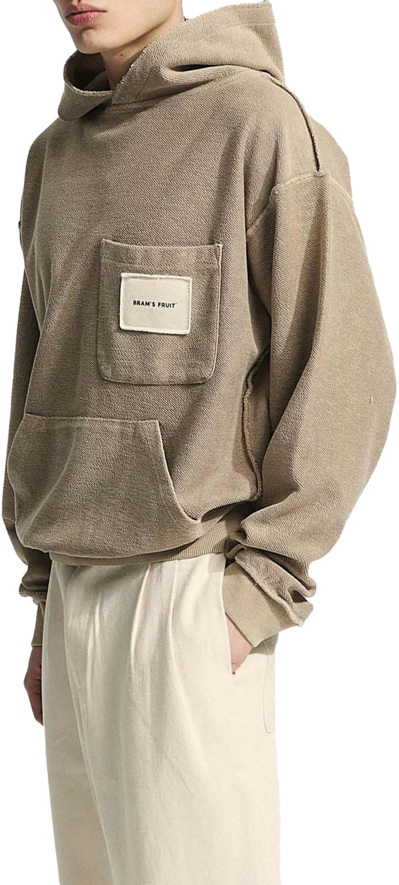 Bram's Fruit Heren Chest Pocket Hoodie Beige Beige