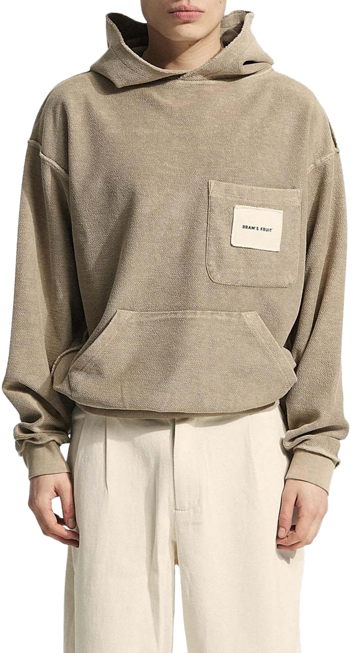 Bram's Fruit Heren Chest Pocket Hoodie Beige Beige