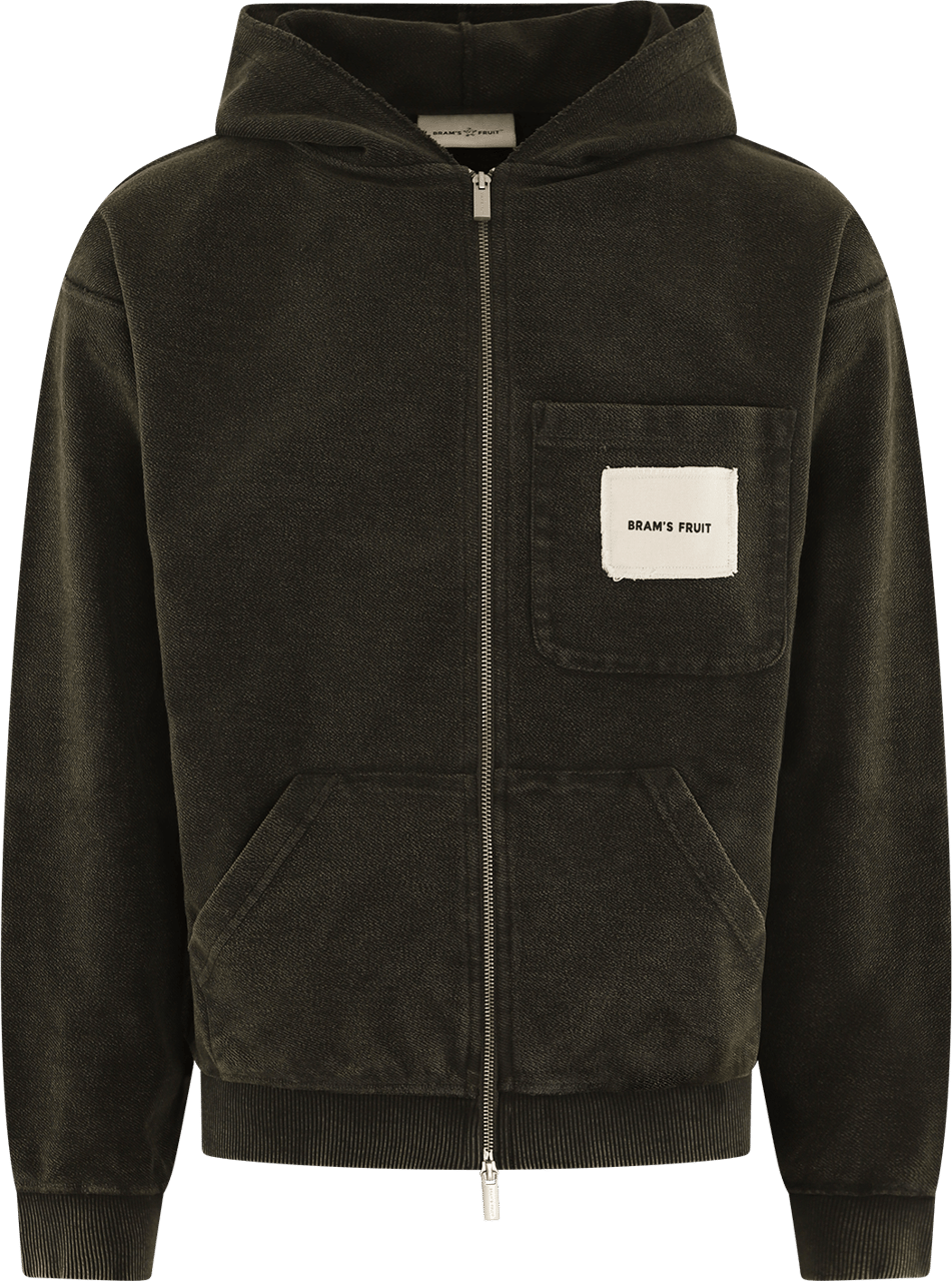 Bram's Fruit Heren Chest Pocket Zipper Hoodie Grijs