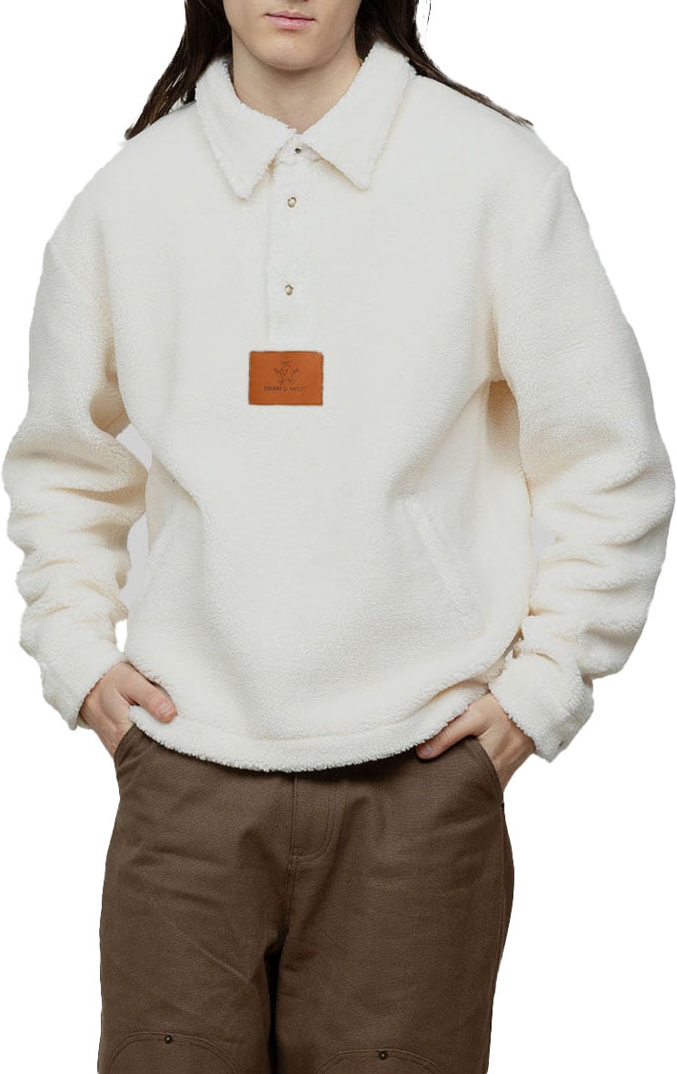 Bram's Fruit Fleece Pull-Over Polo - White Wit