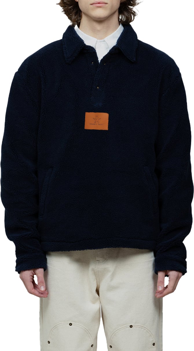 Bram's Fruit Fleece Pull-Over Polo - Navy Blauw