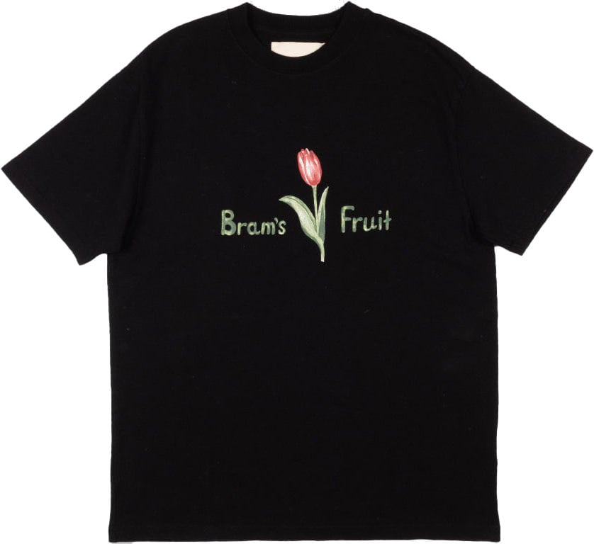 Bram's Fruit Tulip Aquarel T-Shirt - Black Zwart