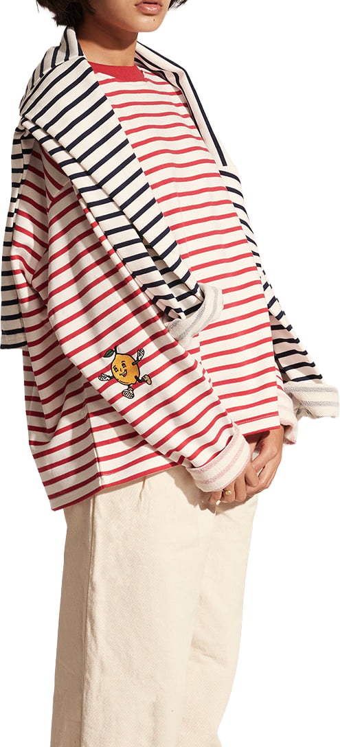 Bram's Fruit Striped Lemon Sweat - Red Rood