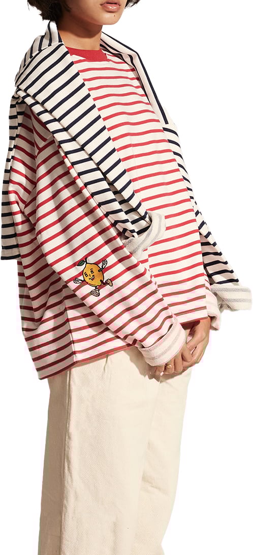Bram's Fruit Striped Lemon Sweat - Red Rood