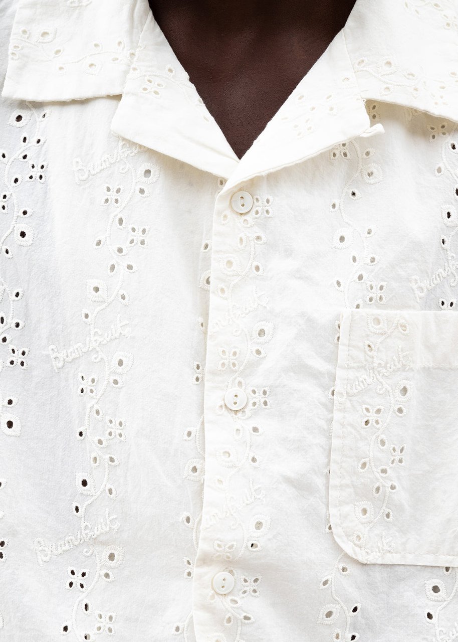 Bram's Fruit Broderie Shirt Longsleeve - Off-White Wit