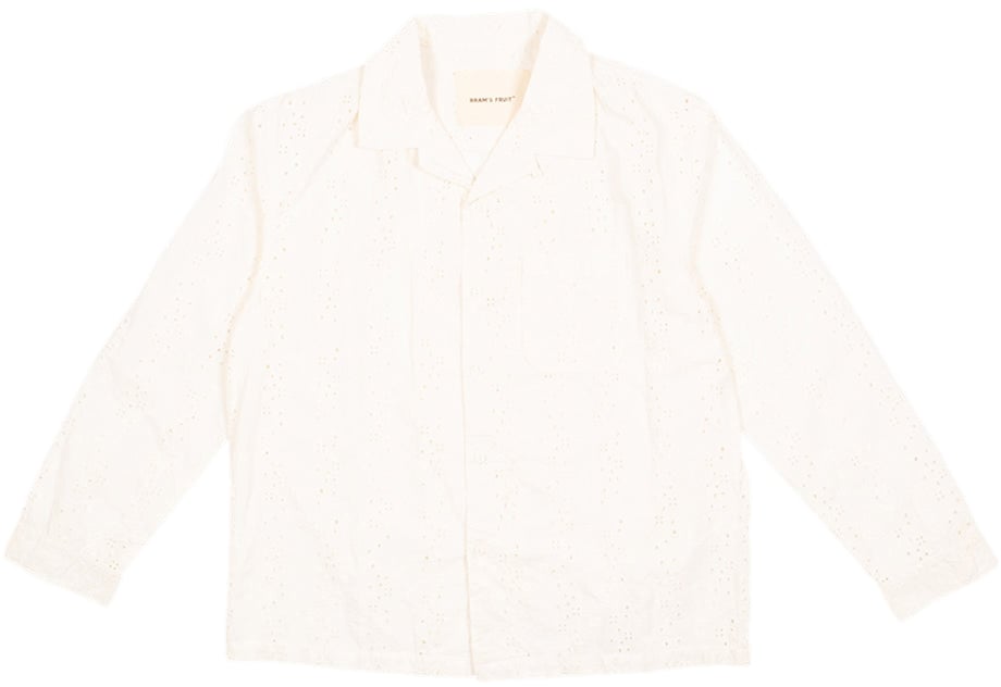 Bram's Fruit Broderie Shirt Longsleeve - Off-White Wit