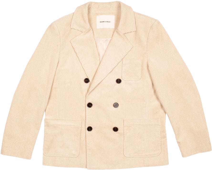 Bram's Fruit Corduroy Double Breasted Suit Jacket - Beige Beige