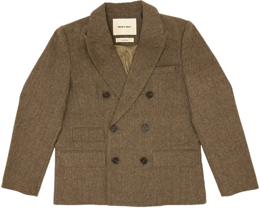 Bram's Fruit Double Breasted Suit Jacket - Brown Bruin