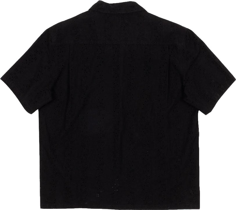 Bram's Fruit Broderie Shirt Shortsleeve - Black Zwart